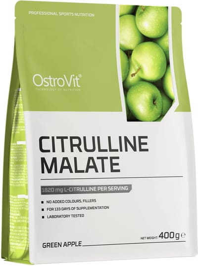 OstroVit Citrulline Malate Groene Appel 400g – Pre Workout Poeder – 2800mg – 133 Servings – Vegan & Suikervrij