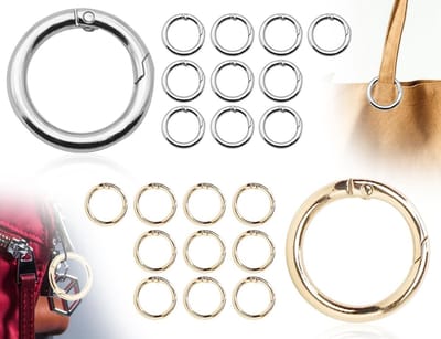 BRENZOOS- Karabijnhaak 20 Stuks - Ronde Sleutelhanger - Hoogwaardig Legeringsmateriaal - Veerbelaste O-ring - Multifunctioneel Ontwerp - Duurzaam