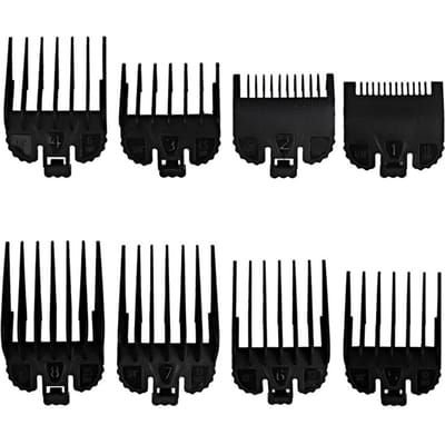 Guide de coupe professionnel, ensemble de peignes de remplacement pour cheveux électriques Wahl, 8 tailles noir