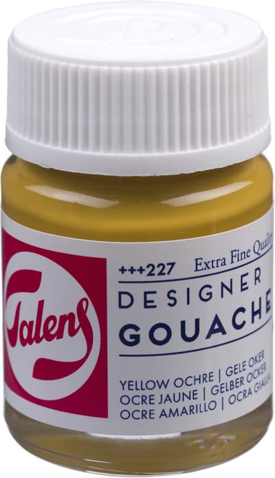 Talens Plakkaatverf Extra Fijn - 16 ml Geeloker 227 - Matte, hoog gepigmenteerde verf