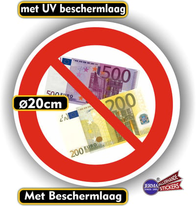 Jerma - Geen 200 & 500 - Sticker Vinyl – Ø 20 cm - zelfklevend - weerbestendig