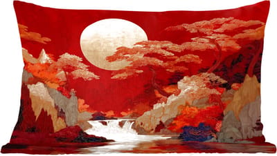 Sierkussens - Kussentjes Woonkamer - 60x40 cm - Volle maan - Landschap - Waterval