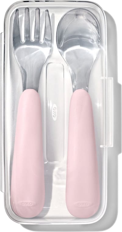 OXO tot Vork & Lepel Reisset - Baby bestek - Kinder bestek - Baby servies - Blossom