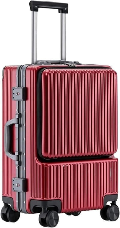 Trolley Koffer - Handbagage Koffer - Reizen Organiseren - Voorvak Toegang - 26 inch - Rood