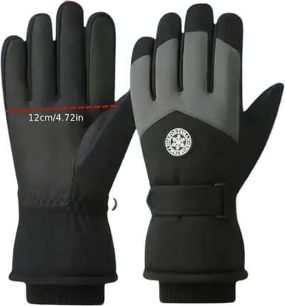 Livano Skihandschoenen - Handschoenen Winter - Handschoenen - Touchscreen - Waterdicht - Winddicht - Zwart/Grijs