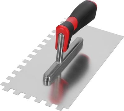 Roestvrijstalen Troffel 10 x 10 mm voor Tegels, Ergonomische Grip en Gladstrijken, Onmisbaar voor Vakmanschap