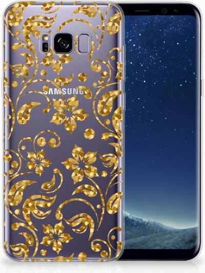 Back Cover voor Samsung Galaxy S8 Plus TPU Case Gouden Bloemen