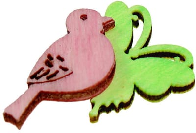 Mini houten kattenbakdecoratie 2cm pastel assorti 144 st, 144 Stück