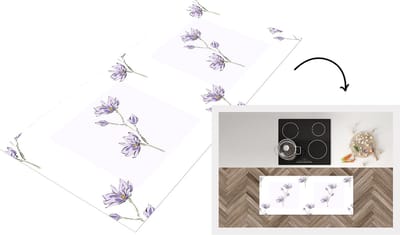 Keukenloper - Loper keuken - Bloemen - Paars - Lente - Patronen - 120x50 cm - Keukenloper vinyl