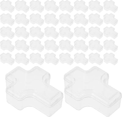 Sieradendoosjes Transparant - Mini Organizer - Sieraden Opbergen - Kruisvormige Vakjes - 50 stuks - Transparant