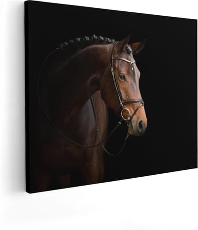 Artaza Canvas Schilderij Paard - 100x80 cm - Groot - Wanddecoratie Dieren - Muurdecoratie Paardenhoofd - Schilderijen Op Canvas