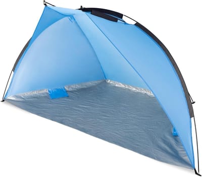 Windscherm voor het strand - Zon- en windbescherming voor drie personen - Pop-up speeltent met UV-bescherming - Draagtas - strandtent - bescherming tegen zon en wind