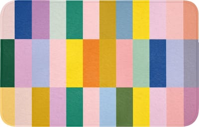 Badmat 80x50 cm - Antislip - Stroken - Blauw - Patroon - Abstract - Badmatten voor badkamer - Badkamermat - Douchemat - Badkamer mat