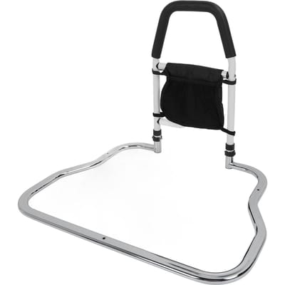 Barre de lit pour personnes âgées Sécurité Pliable Sans poinçon Ergonomique Antidérapant Aide au lit Barre d'appui pour lit complet Jumeau black