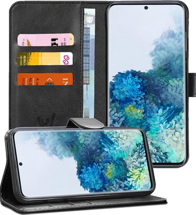Hoesje geschikt voor Samsung Galaxy S20 Plus - Book Case Kunstleer Pasjeshouder Zwart