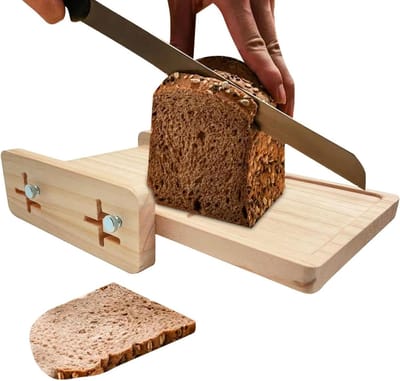 Generico Horizontale broodsnijder, verstelbare broodsnijder, 27 x 18 x 6 cm, handmatig keukenbrood met kruimelschaal, duurzaam bakgereedschap, eenvoudige controle