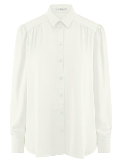 Blouse lange mouwen Van Peter Hahn wit