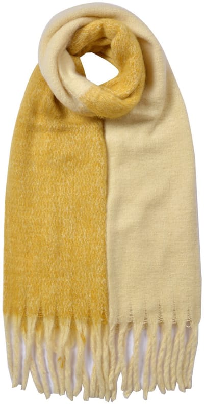Clayre & Eef Wintersjaal Dames 40x240 cm Geel Synthetisch