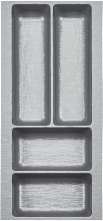 ORGA-BOX 2 Besteklade diepte: 461 x breedte: 209 mm zilvergrijs met zeildoekstructuur voor 30 mm Nobilia-lade tot 07/2012 (A.U.B. DE BINNENWANDEN VAN UW LEEGTE METEN!)