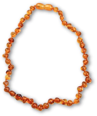 Barnsteen babyketting ronde kralen (Amber)