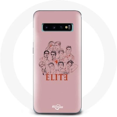 Coque - Samsung - Galaxy S10 Elite - Rigide - Rose - Affiche personnages Fanart Logo