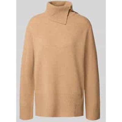 Gebreide pullover van lanawol met col en zijsplitten