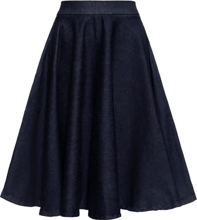 Queen Kerosin dames Basic Swing-rok donkerblauw