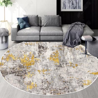 Modern Rond Groot Tapijt Woonkamer Abstract Licht Luxe Balkon Lounge Ruimte Kleden Slaapkamer Decor Garderobe Zachte Antislip Matten 160cm 62.99 in