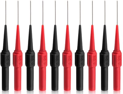 Testsondes met Banana Plug - Meetpunten Multimeter - Elektrisch Testen - Afneembaar Boorontwerp - 10 Stuks Pakket - Rood en Zwart