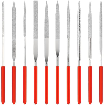 Dailygoods- Mini-Naaldvijlset 10 Stuks - Diamantvijlen - Metalen Vijl - Precisie Vijl - Slijtvast - Zachte Grip - Vijlen
