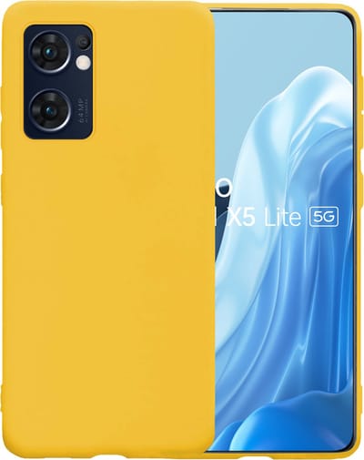 Hoesje - Geschikt voor OPPO Find X5 Lite - Sterk & Shockproof - Siliconen Case - Hoes Cover - Telefoonhoes - Geel