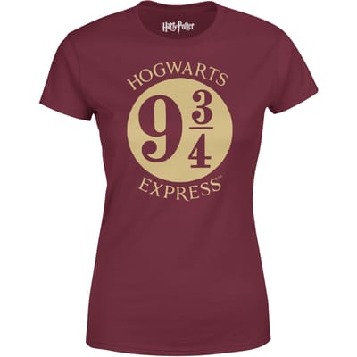 Harry Potter Platform 9 3/4 Dames T-shirt - Wijnrood - M