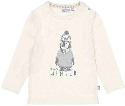 Dirkje - T-shirt - Longsleeve - Pinguin - Hello Winter - Off White - Maat 92
