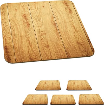Onderzetters voor glazen - Patronen - Planken - Natuur - 10x10 cm - Glasonderzetters - 6 stuks