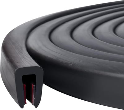 U-vormige randbescherming van rubber voor platen en deuren - 3 mm x 3 m