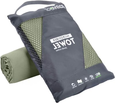 Microvezel Handdoek - Sneldrogende Doek - Sport Reizen Strand - Compact Lichtgewicht - 86 x 152 cm - Legergroen