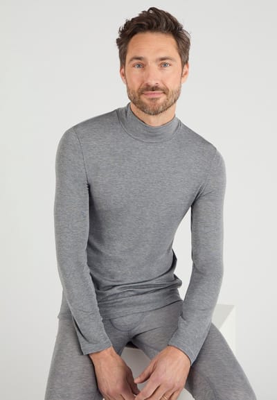 Damart - T-shirt met opstaande kraag Thermolactyl Sensitive - Heren - Grijs - (94-101) M