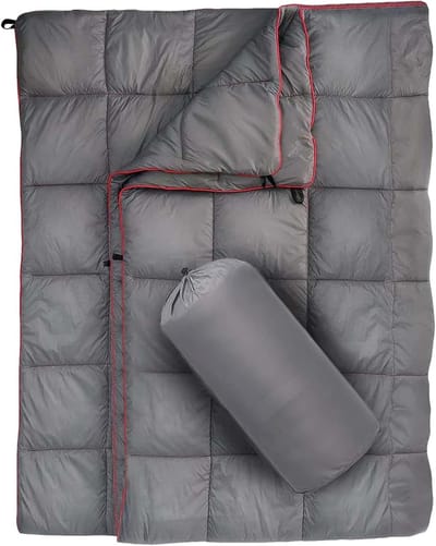 Buitendeken - Reisdekbed - Kamperen en reizen - Waterdicht en vlekbestendig - 200 x 140 cm - Grijs