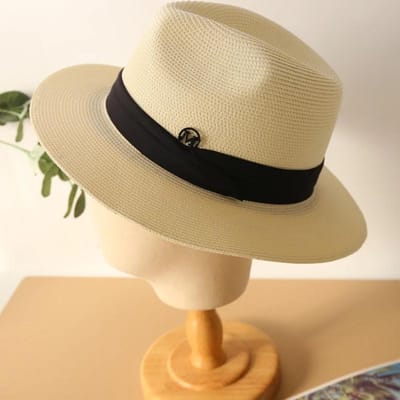 Grote Maat XL 63cm Reis Panama Jazz Strooien Hoed Zomer Zon Hoeden voor Dames Heren Bruiloft Brede Rand Fedora Strooien Strandhoed UV UPF 50+ M55-57cm