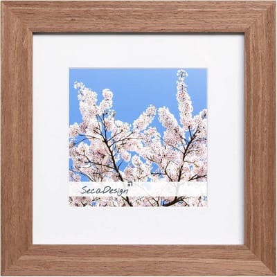 SecaDesign Fino Hout - Fotolijst 13x13 / 9x9 cm fotomaat met passe-partout - Bruin