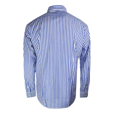 Aquascutum blauw shirt met lange mouwen en gestreept patroon