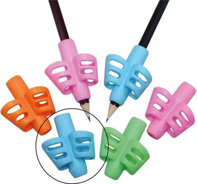 Vingergrip Schrijfhulp Potloodgrip - Donker Blauw | Geschikt voor Potlood en Pen | Voor Kinderen | Schrijfhulpje | Pencil Grip | Schrijfhulpmiddelen | Verdikker | Pengrip | Pengreep | Penverdikker | Basisschool | Kleuterschool