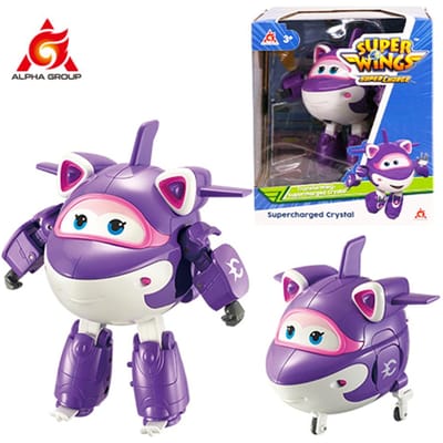 Super Wings 5 Pouces Traver Transformable se transforme d'Avion en Robot en 10 Étapes Figurine d'Action Déformable Jouets pour Enfants Cadeau