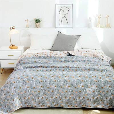 Twin Queen Size Anti Pilling Sprei Trooster Zacht Katoen Airconditioning Gooi Dekens Op Het Bed Zomer Quilt Beddengoed 230X200cm