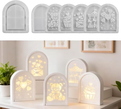 7-delige Siliconen Gietmal Set voor Betonnen en Plafond Gieten, DIY Kaarsen en Creatieve Projecten