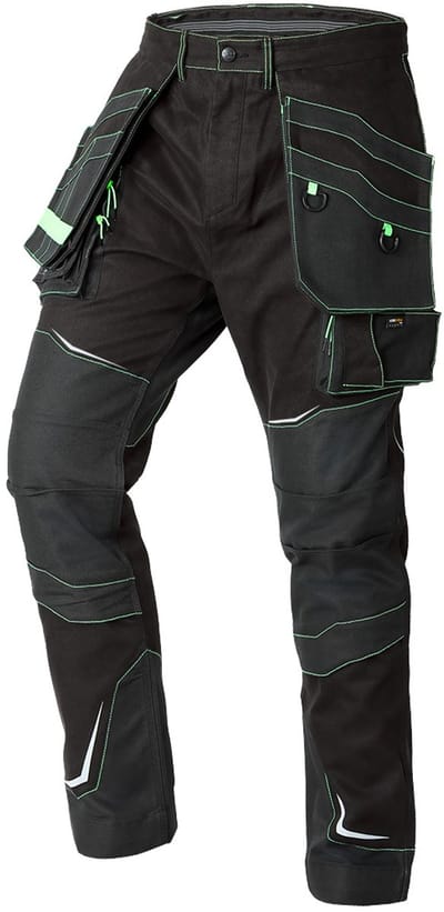 NEO Premium PRO - Werkbroek - XS - Cordura Verstevigingen - Zwart/Neongroen