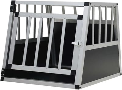Hondentransportbox - Hondenkooi Auto - Veilig Vervoer - Lichtgewicht Aluminium MDF - 54 x 69 x 50 cm - Zilver