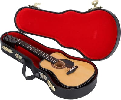 Houten Miniatuur Gitaar Ornament Decoratie voor Poppenhuis en Thuis