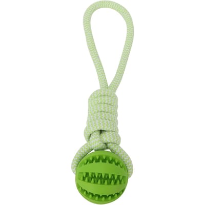 Corde en Coton Balle d'Extérieur Chien Fuite Nettoyage Dentition Caoutchouc Jouets à Mâcher Fourniture pour Animaux Vert vert
