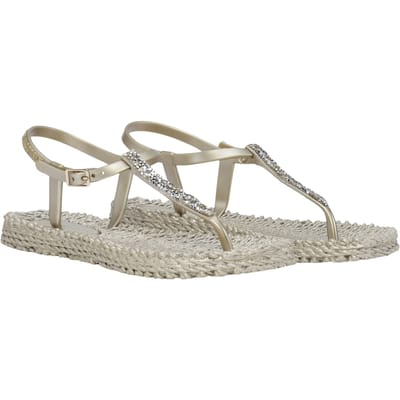 Slippers met enkelband en glitterCHEERFUL10G - 780 Platin